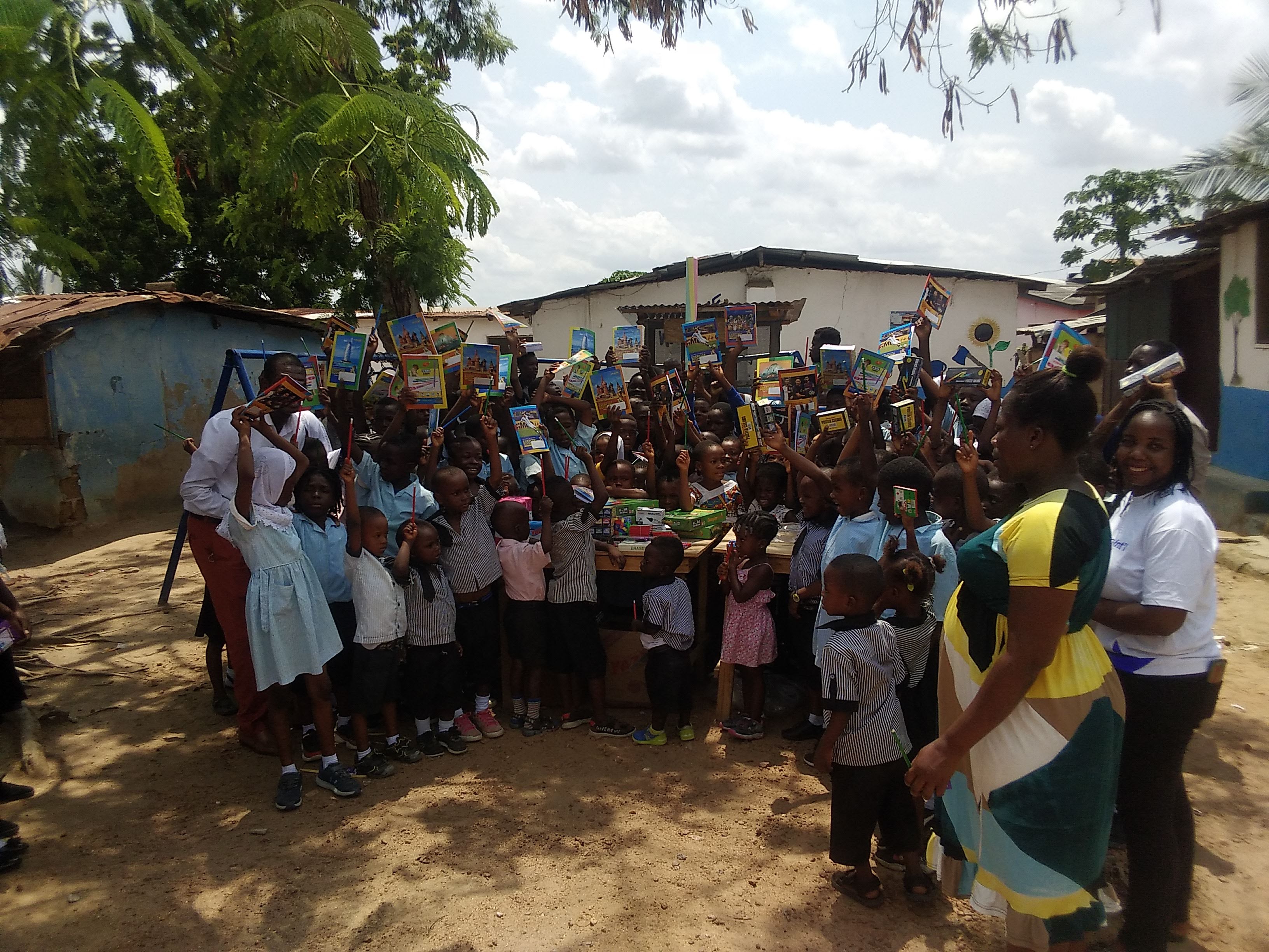 Children receiving books
